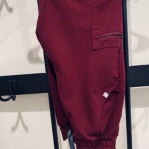 FIGS High-waisted Burgundy Scrub Joggers